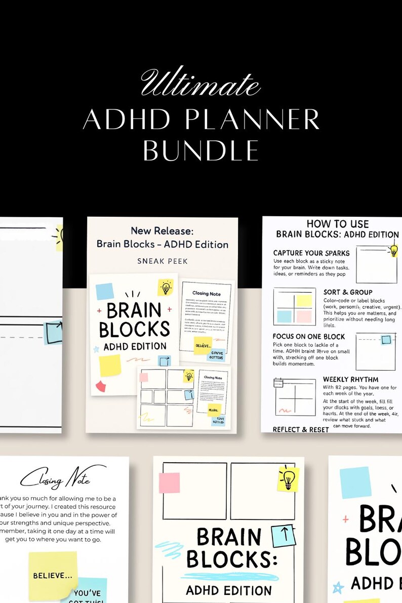 Viral ADHD Planner 2025 | Brain Blocks Edition – Printable Weekly Focus ...