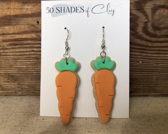 Carrot Sugar Cookie Earrings, Iced Carrot Easter Cookie Earrings, Easter Earrings