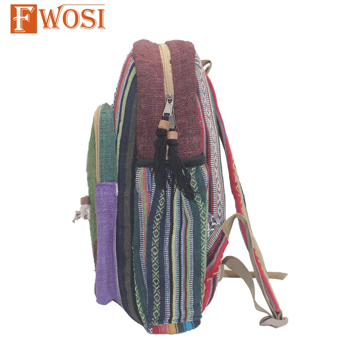 LARGE Himalayan Hemp Backpack With LAPTOP POCKET Nepal Fair Etsy