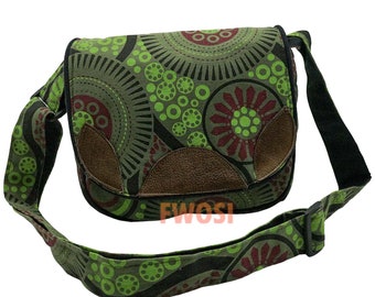 FWOSI-Organic & Vegan Crossbody Bag, Handmade in Nepal Shoulder Messenger Bags, Made for both Men and Women Lightweight Bag, FREE SHIPPING