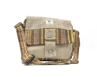 Unisex Hemp Hippie Boho Handmade Cross Body Bag Shoulder Bag Teacher Bag | Backpack | Outdoor
