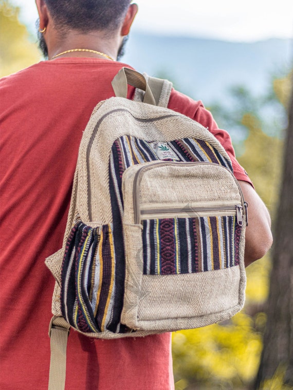 Handmade Hemp Gheri Striped Canvas Backpack, Multi-pattern Laptop Backpack  With 4 Compartments, Back to School Bag for Books, Boyfriend Gift - Etsy