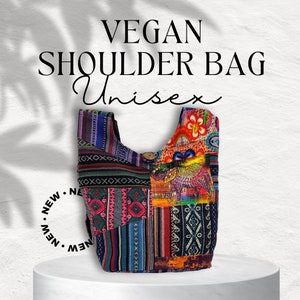 Colorful Patchwork Boho Vegan Shoulder Bag American Style Handmade ...