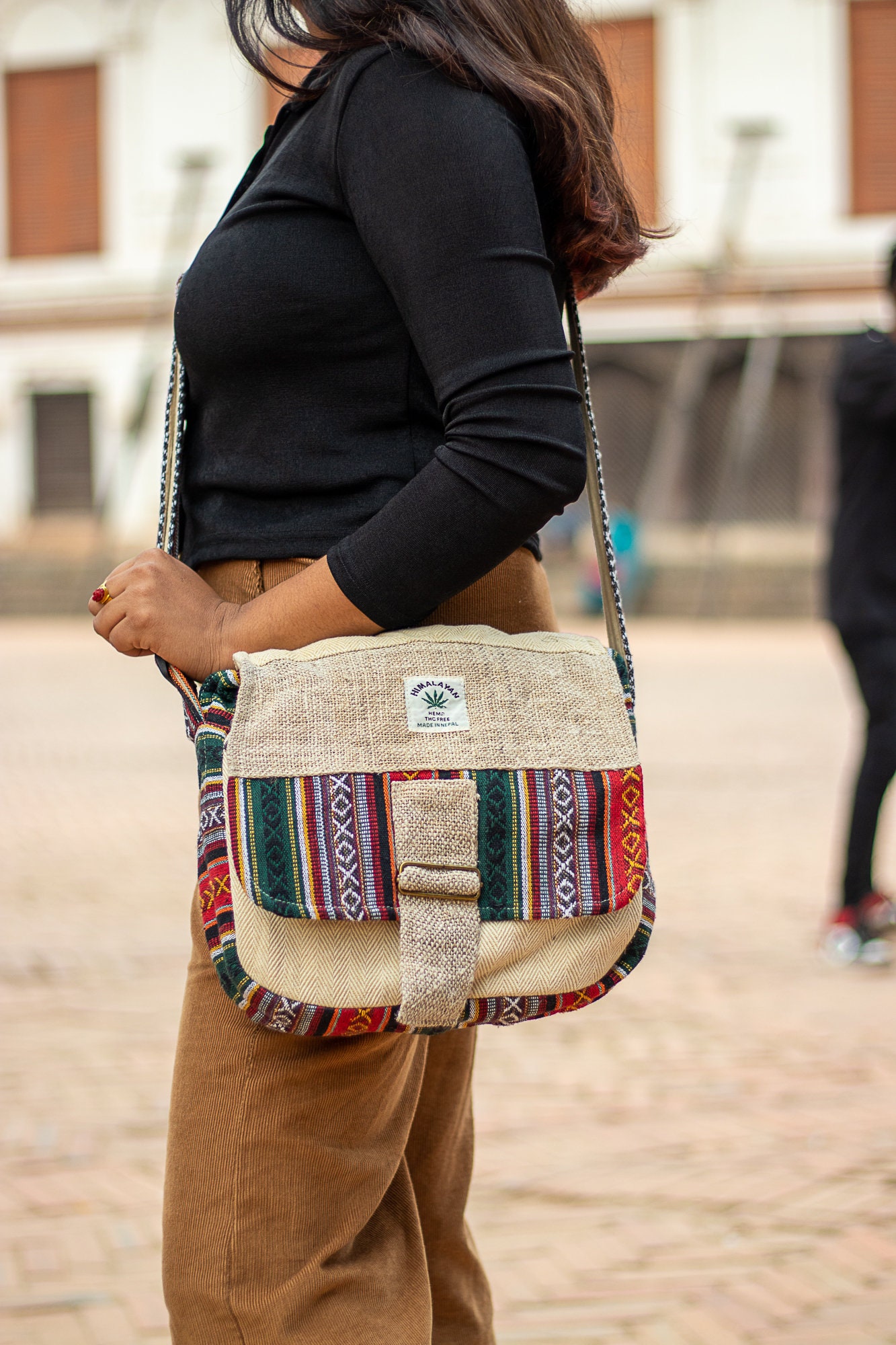 Freakmandu Hemp Sling Crossbody Bag - Tree of Life Unisex Crossbody  Messenger Hemp Bag Sling Handmade in Nepal