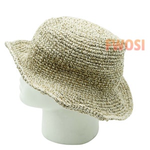 Handmade Foldable Hemp Hat- Eco-friendly Boho Wide Brim Summer Beach Hat- Unisex Crochet Packable Bucket Hat- Cute Vegan Gift For Her