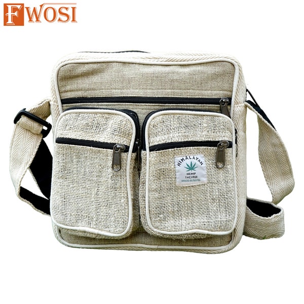 Organic Light Hemp Boho Crossbody Bag for Women & Men, Light, Safe Vegan Camera Bags for Travel, Hiking, Handcrafted Y2K Canvas Purse gift
