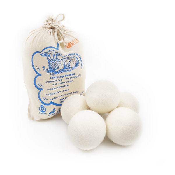 Eco-Friendly Laundry Solution: Set of 6 Fwosi Wool Dryer Balls