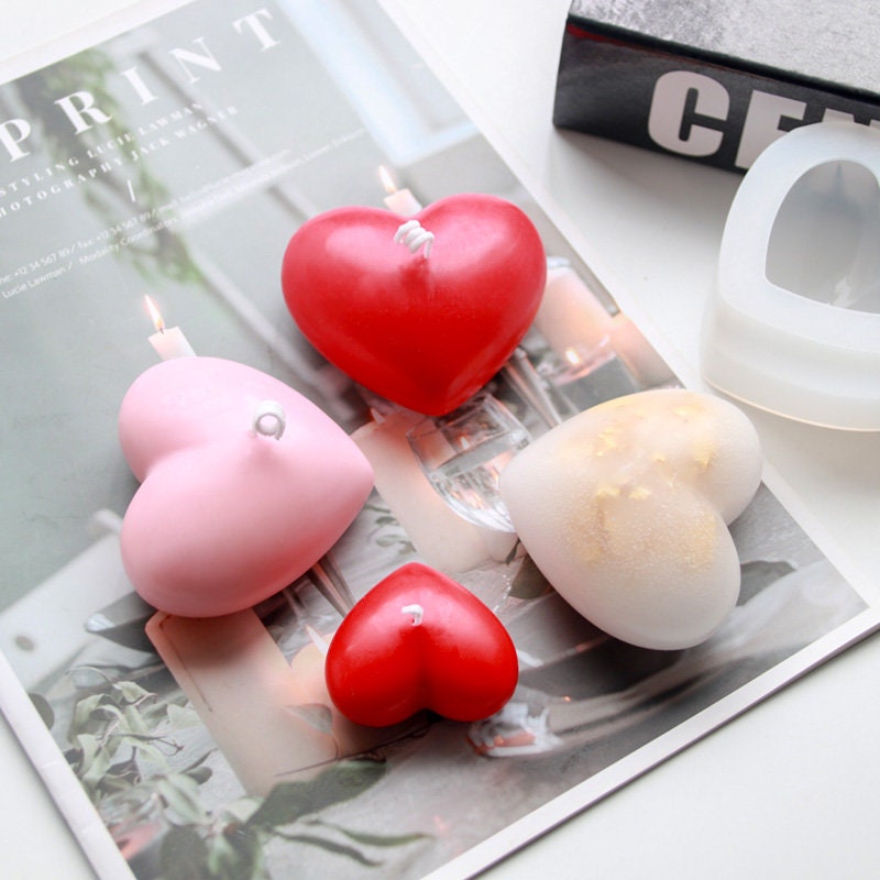 Bougie en Forme de Cœur, Bougie Parfumée Pour La Saint-Valentin, Saint-Valentin