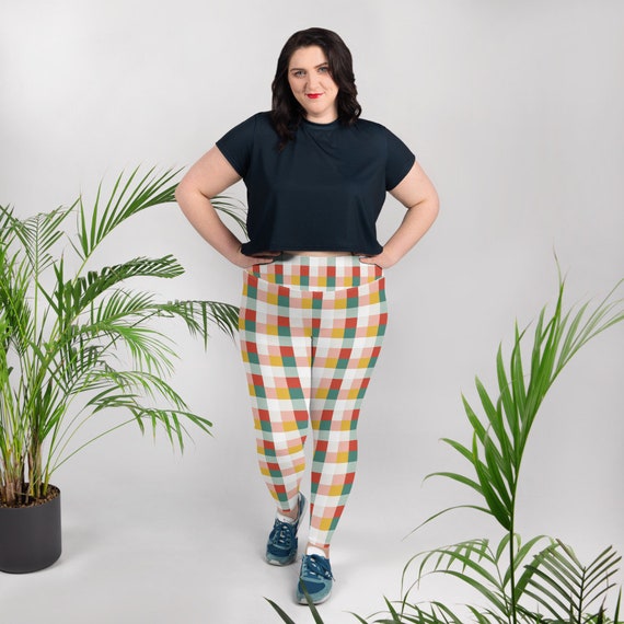 Leggings for Plus Size Women Tights Clothing BBW Mosaic Plaids Print Yoga for Women Printed Patterned 2x 3x 4x 5x 6 Etsy