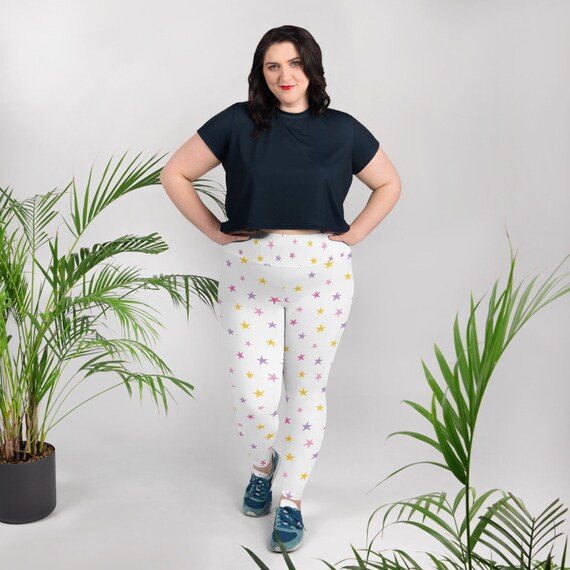 BBW Cute Star Print Plus Size Leggings 2x 3x 4x 5x 6x 