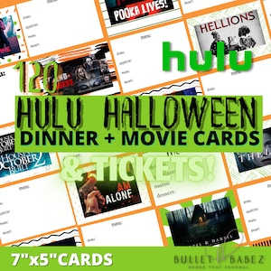 Halloween Movie Night Dinner Cards & Tickets (Digital Download)