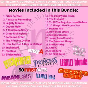 LIMITED ED! 25 Chick Flicks Editable Mystery Dinner and Movie Printable ...