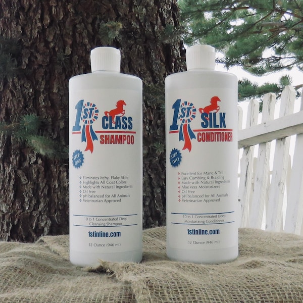 Natural Horse Shampoo and Conditioner That Show Horse Owners Love, Moisturizing, Oil Free, Residue Free & Amazing For Tails - Learn More