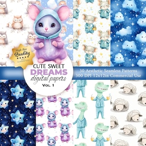 30 Baby Girl Patroon - Naadloos Patroon - Commercieel Gebruik - Baby Boy Digitaal Papier - Herhalend patroon voor stof, inwikkeling, kinderkamer NIEUW
