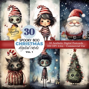 30 cartes postales de Noël, carte postale de Noël imprimable, cartes numériques de Noël, ensemble de cartes postales, art imprimable, téléchargement immédiat, utilisation commerciale