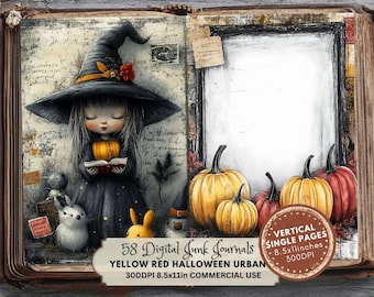 Goth Junk Journal Kit: Halloween Ephemera, Urban Style Printable Pages (Digital Download)