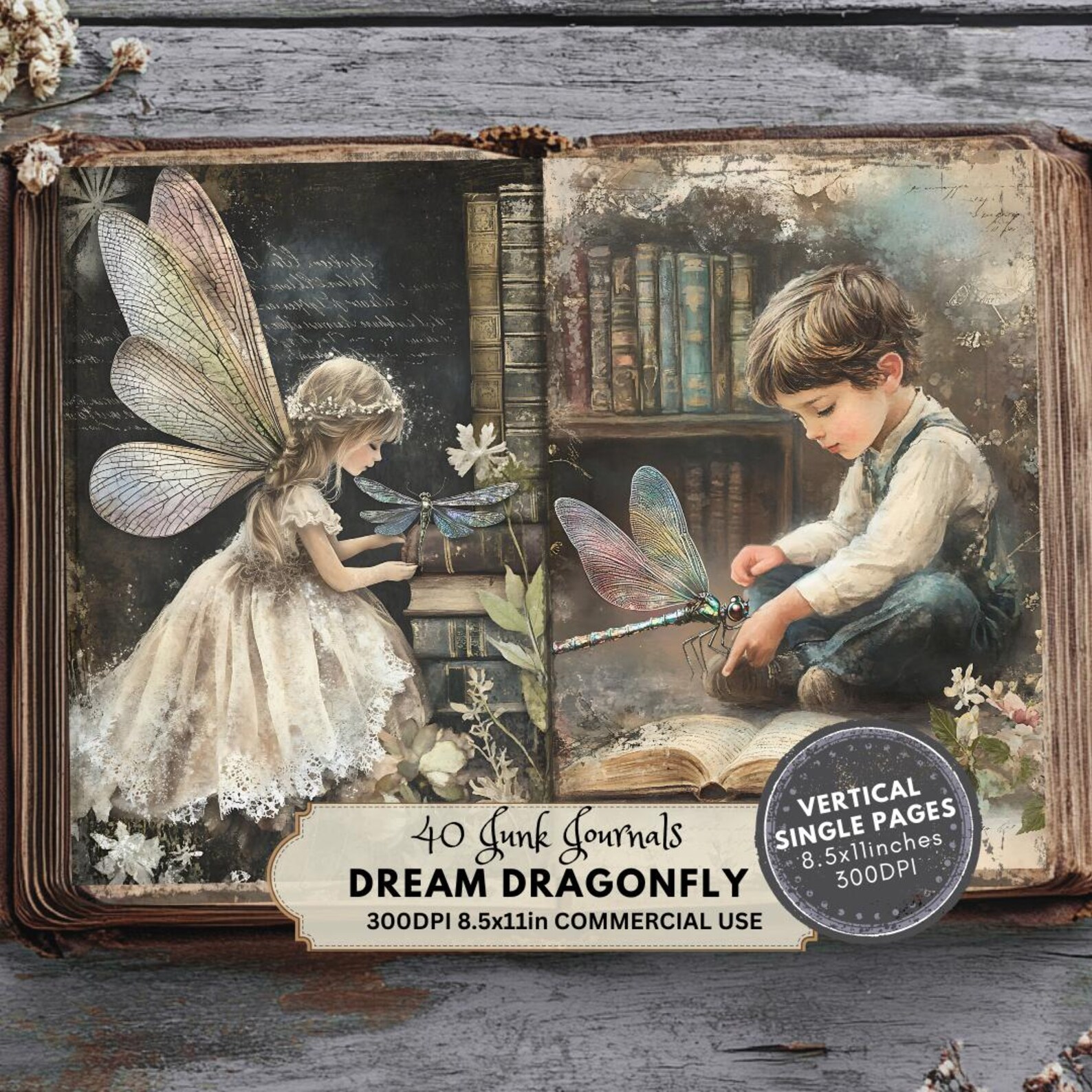 Dragonfly Junk Journal Kit: Fantasy Ephemera Pages (digital Download ...