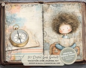 Retro Travel Junk Journal Kit: Printable Ephemera, Scrapbook Printable Pages (Digital Download)