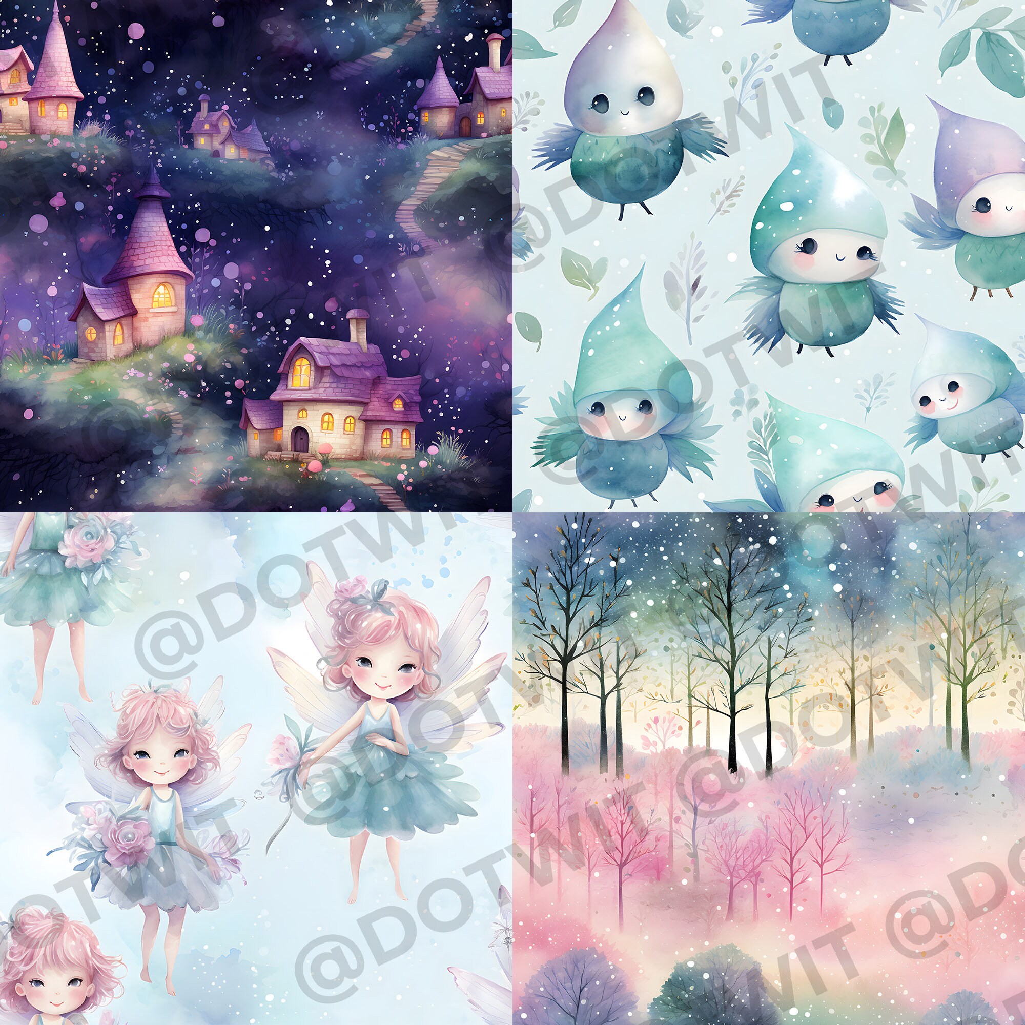 Fantasy Tileable Pattern 16 Feenwald Muster Magic Fantasy Seamless Pattern Fee - Etsy.de