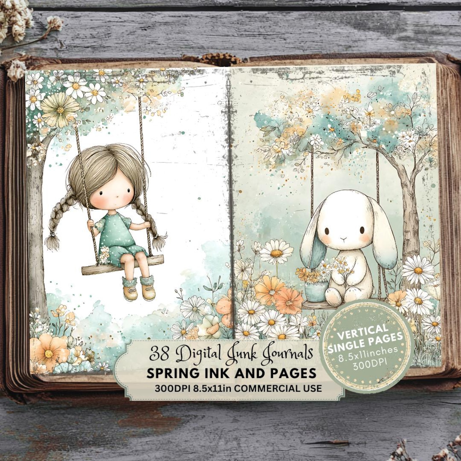 Bright Spring Junk Journal Kit: Printable Ephemera, Ink and Pages ...