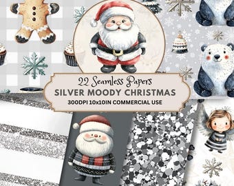 Goth kerst naadloos patroon | Moody vakantieontwerpen (JPG)