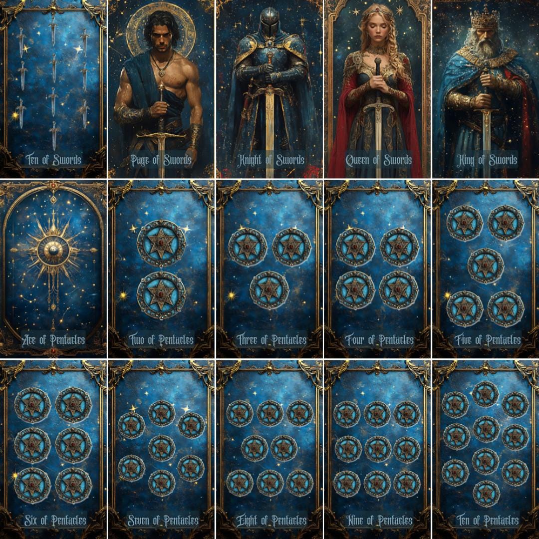 Printable Celestial Tarot Deck: 78 Tarot Cards (digital Download, Major ...
