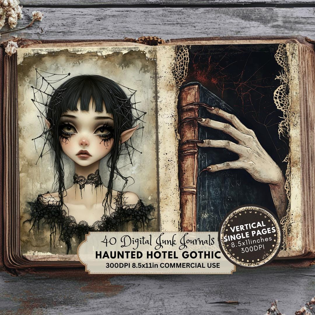 Gothic Junk Journal Pages, Haunted Hotel Ephemera (digital Download - Etsy