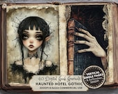 Gothic Junk Journal Pages, Haunted Hotel Ephemera (Digital Download