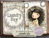 Laundry Junk Journal Pages: House Chores Ephemera (Digital Download, Letter Full Size)