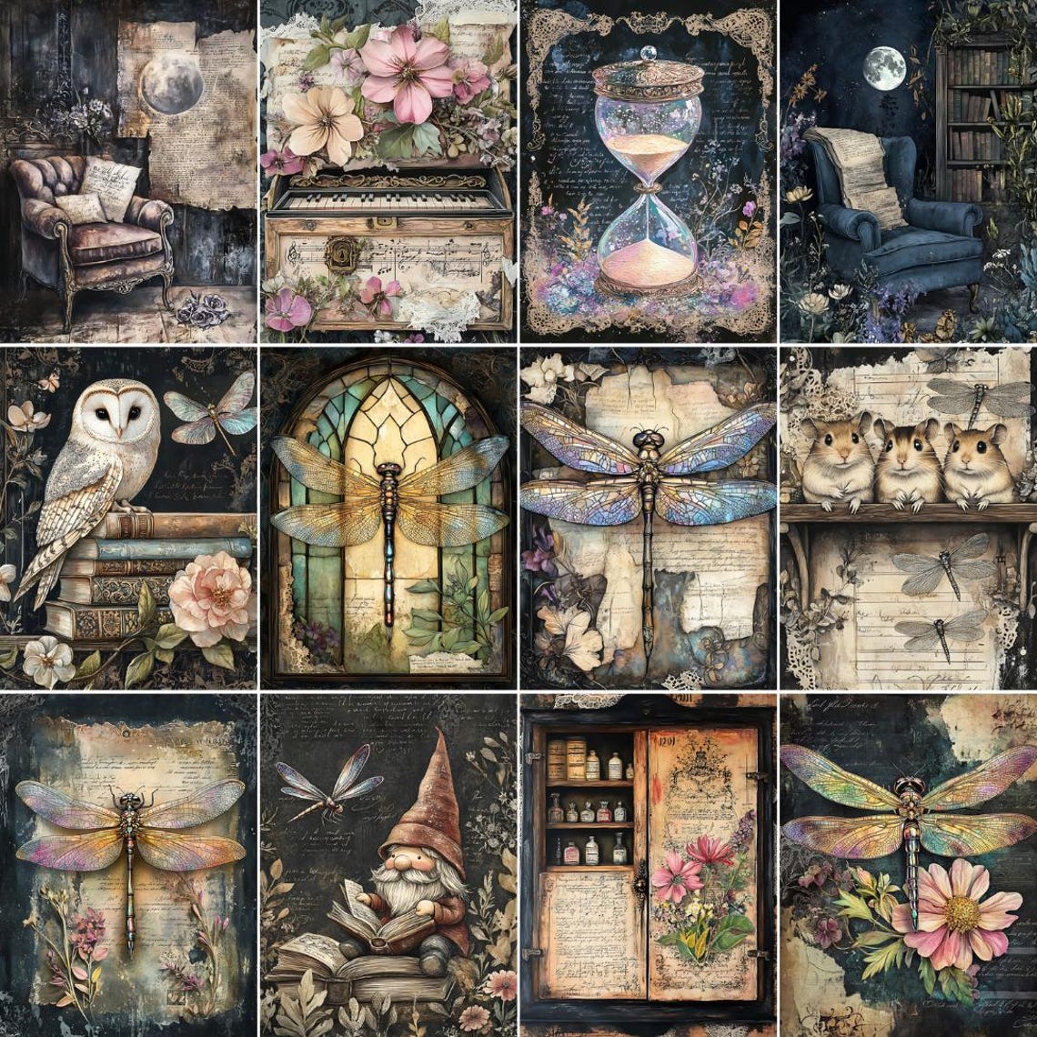 Dragonfly Junk Journal Kit: Fantasy Ephemera Pages (digital Download ...