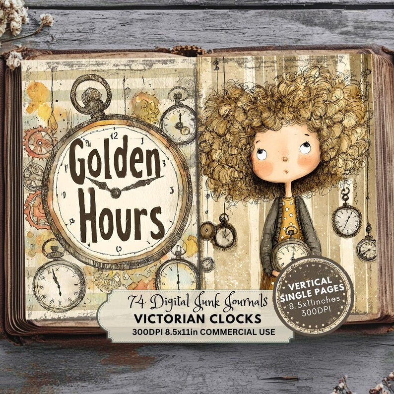 Victorian Clocks Junk Journal Pages: Antique Steampunk Printable Kit ...