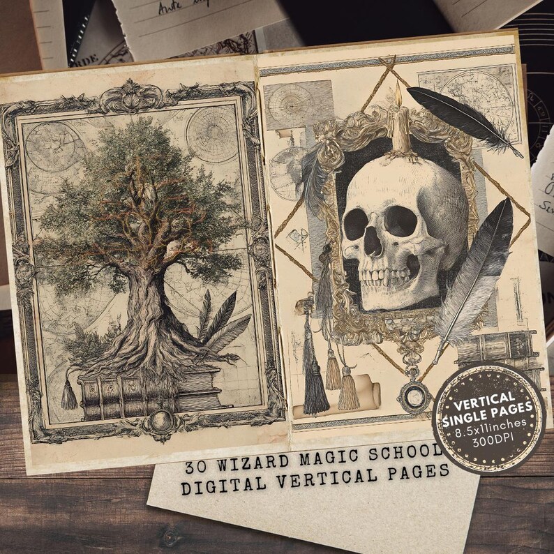 Wizard Junk Journal Kit: Magic Scrapbook Ephemera, Vintage Style ...