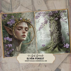 Elven Forest Junk Journal Kit - Digital Scrapbooking - Fantasy Journal Pages - Printable Ephemera - Enchanted Woodland Junk Journal Kit