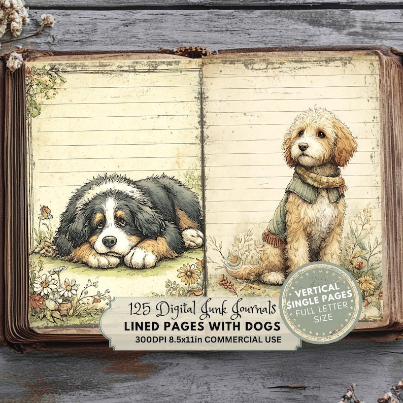 Journal Doogs Dog Printable Pages: Puppy Junk Journal Kit (digital Download, Full ...