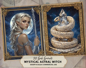 Celestial Witch Junk Journal: Witchery Printable Pages, Grimoire Ephemera (Digital Download)