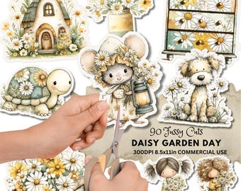 Daisy Fussy Cuts: Vintage Ephemera for Junk Journals and Crafting (Digital Download)