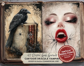 Diarios de vampiros basura, efímeras góticas de Halloween (descarga digital)