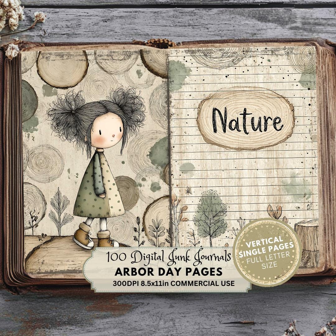 Arbor Day Junk Journal Pages: Forest Nature Theme (digital Download ...