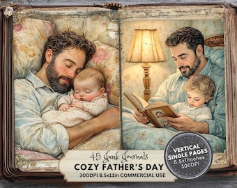 Vatertag Junk Journal Kit: Vintage Dad Seiten (Digitaler Download)