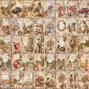 Apple Harvest Double Pages, Fall Cottagecore Journal Kit, Rustic Orchard Ephemera, Cozy Farmhouse Papers image 16