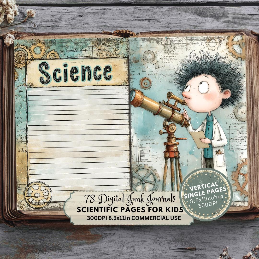 Scientific Junk Journal Pages for Kids: Vintage Science Ephemera
