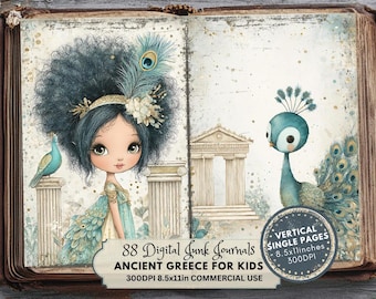 Ancient Greece Junk Journal: Vintage Ephemera for Kids, Greek Printable Pages (Digital Download)