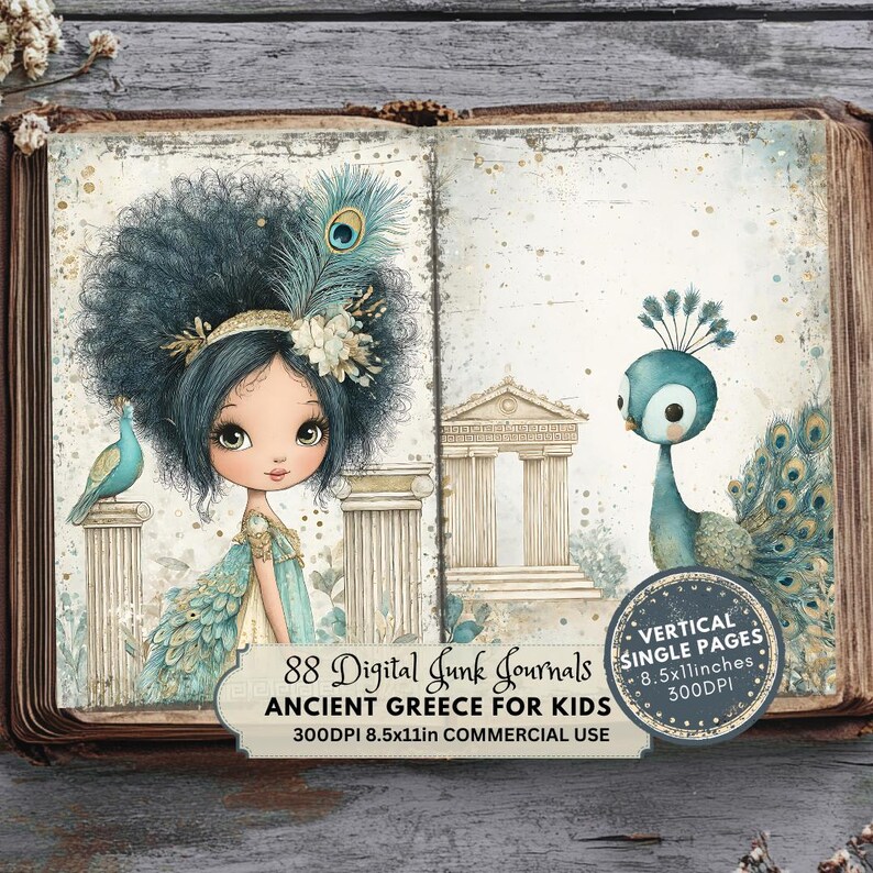 Ancient Greece Junk Journal: Vintage Ephemera for Kids, Greek Printable ...