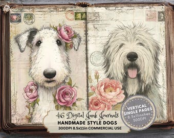 Dog Junk Journal Kit: Printable Ephemera, Dog Breeds (Digital Download)