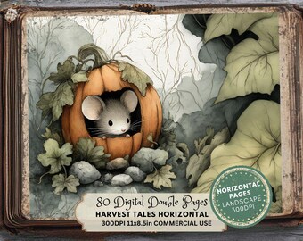 Vintage Harvest Junk Journal Pages: Landscape Ephemera (Digital Download)