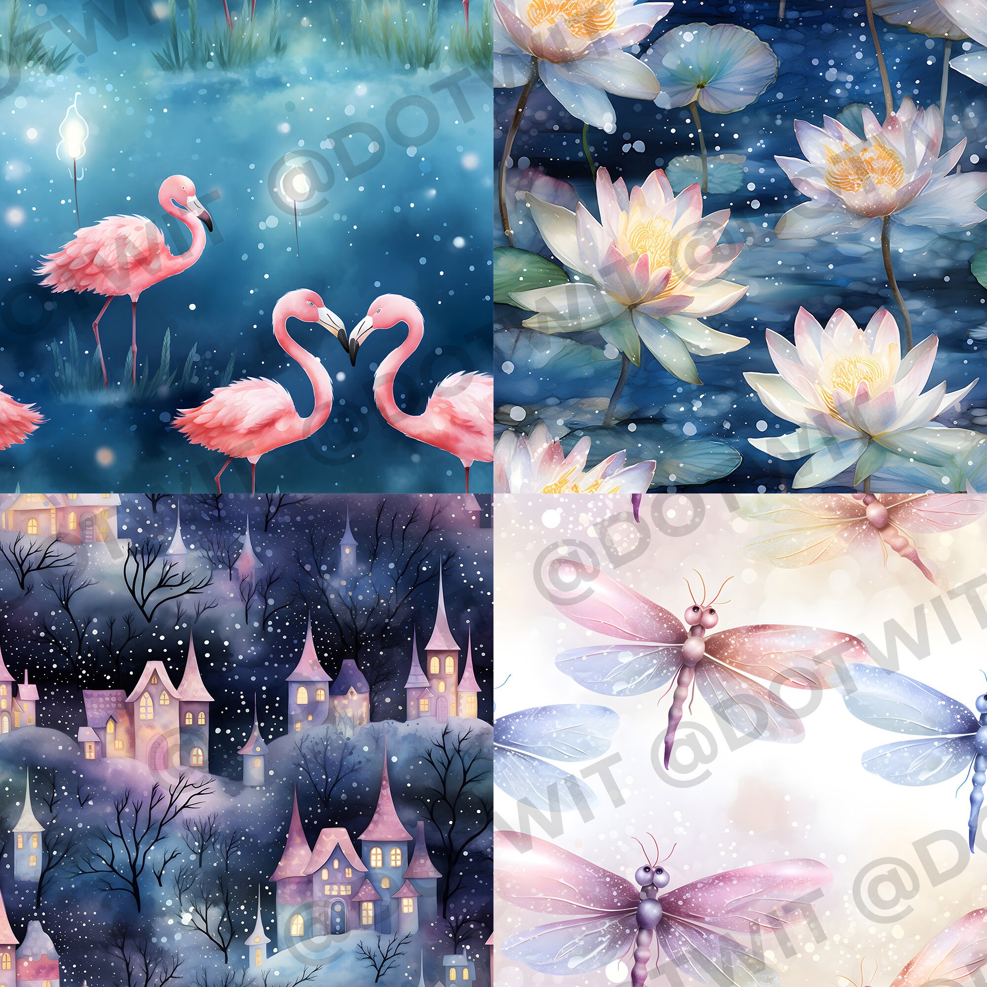 Fairy Forest Seamless Pattern: Magic Fantasy Digital Paper (digital ...