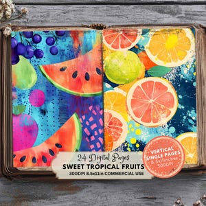 Fruits Junk Journal Kit: Summer Printable Ephemera (Digital Download)