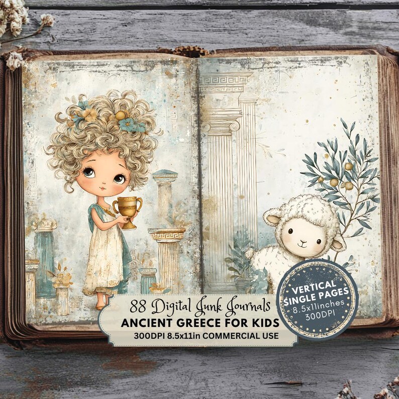 Ancient Greece Junk Journal: Vintage Ephemera for Kids, Greek Printable ...