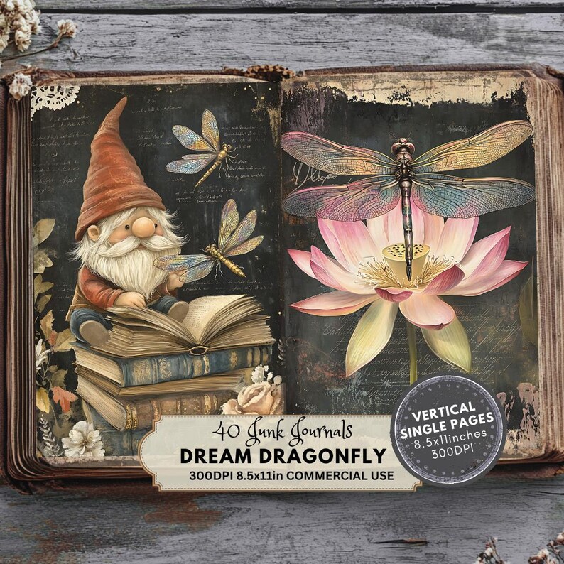Dragonfly Junk Journal Kit: Fantasy Ephemera Pages (digital Download ...
