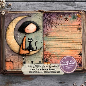Spooky Halloween Junk Journal Ephemera: Gothic Scrapbook Labels (Digital Printable JPGs)